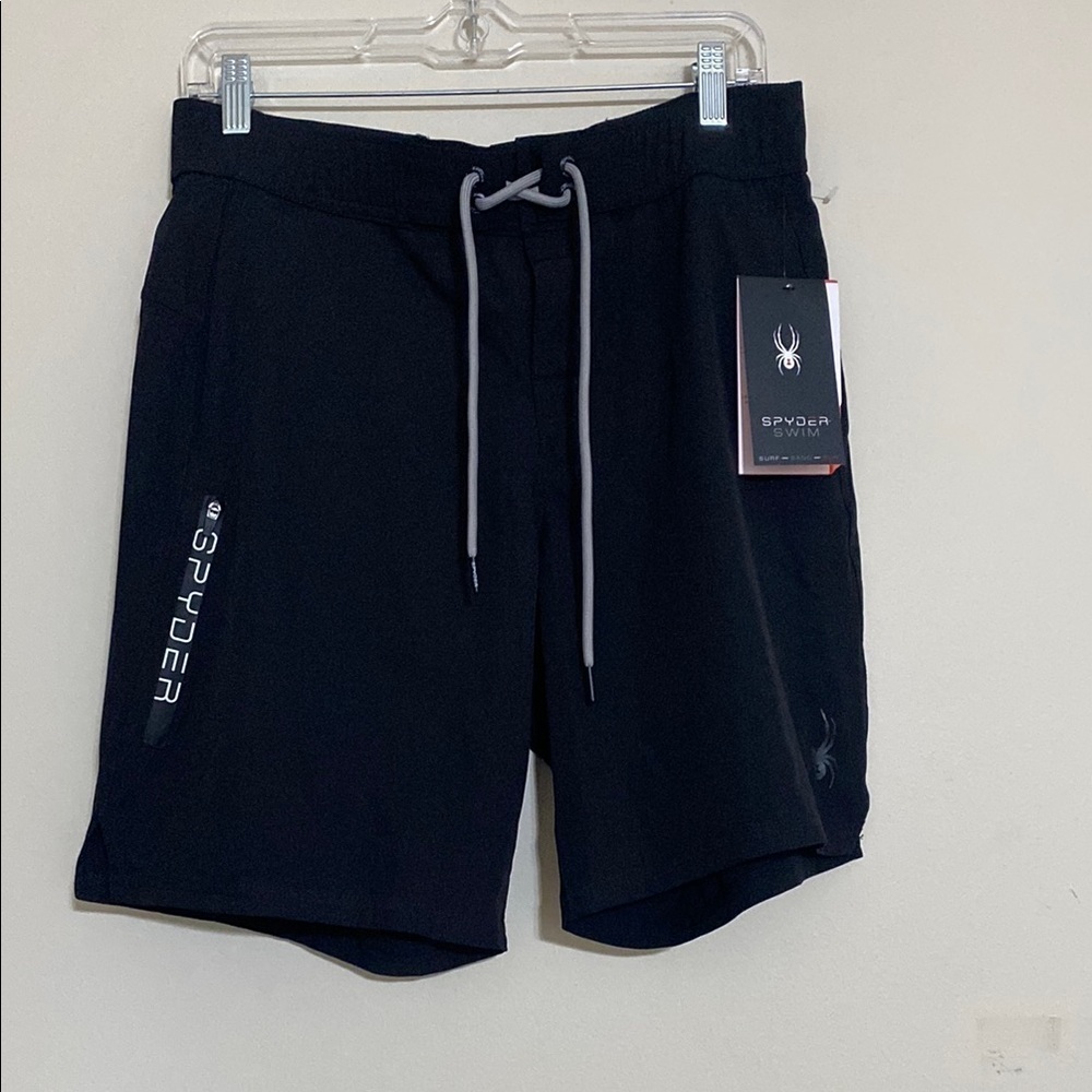 Spyder Men's Black Shorts swim S surf sand sun beach vacation resort summer